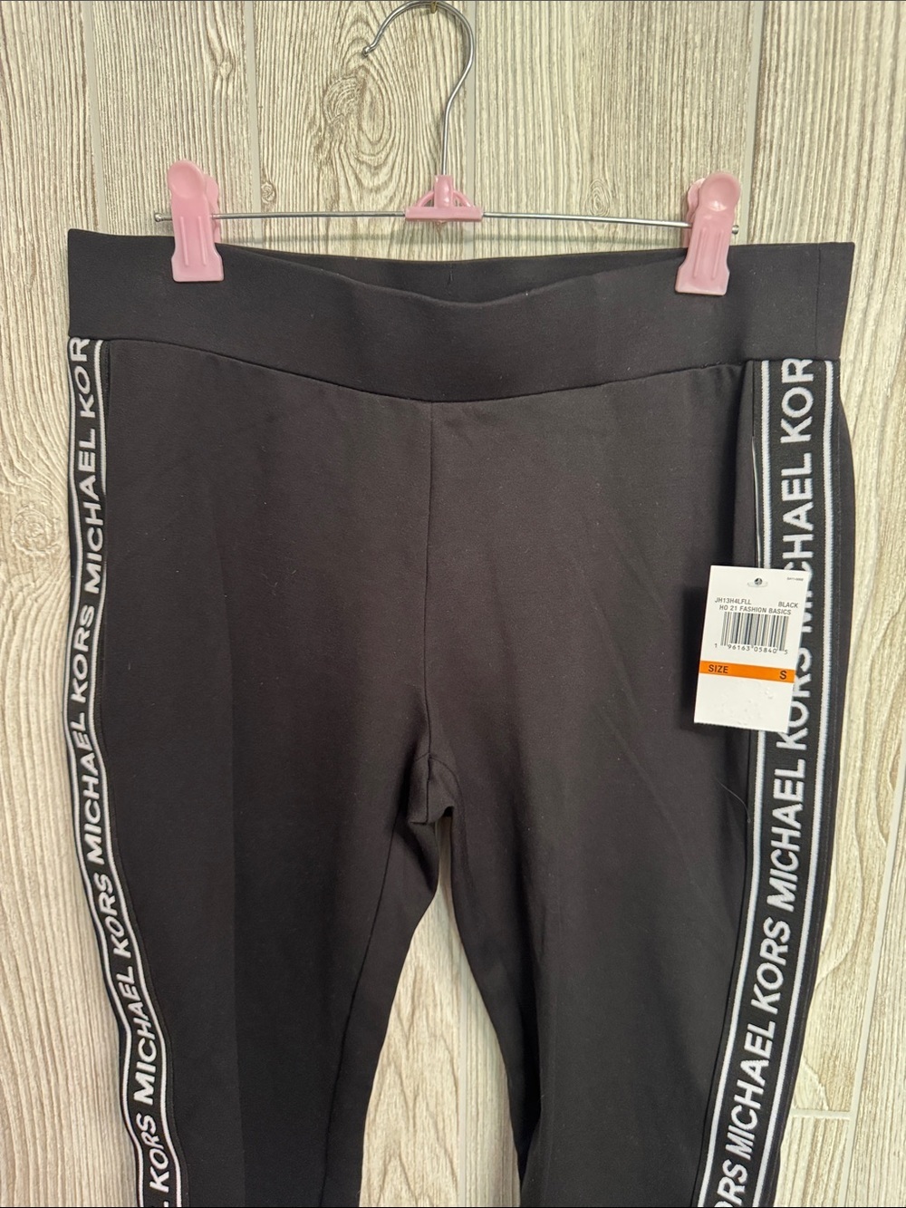 Michael Kors Black Leggings with White Logo Side Tape - Picture 4 of 7